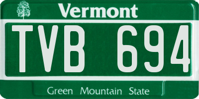 VT license plate TVB694