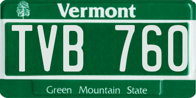 VT license plate TVB760