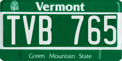 VT license plate TVB765