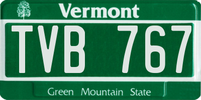 VT license plate TVB767