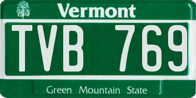 VT license plate TVB769