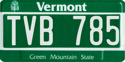 VT license plate TVB785
