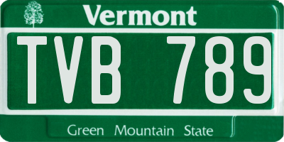 VT license plate TVB789