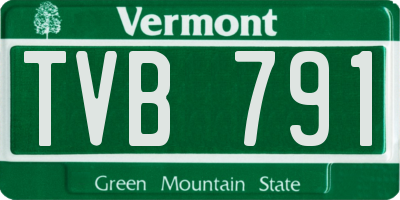 VT license plate TVB791