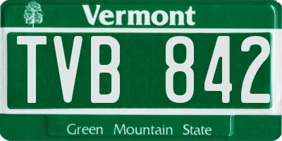 VT license plate TVB842