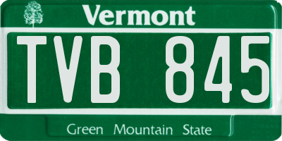 VT license plate TVB845