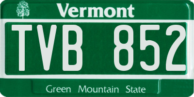 VT license plate TVB852