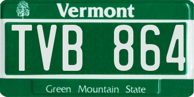 VT license plate TVB864