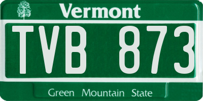 VT license plate TVB873