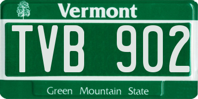 VT license plate TVB902