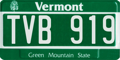 VT license plate TVB919