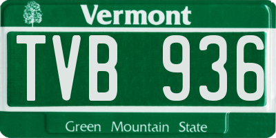 VT license plate TVB936