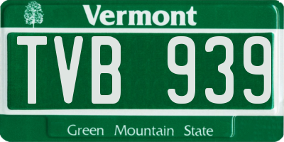 VT license plate TVB939