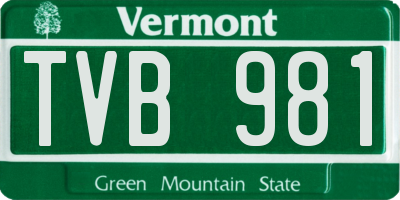 VT license plate TVB981