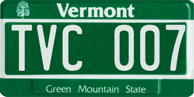 VT license plate TVC007