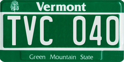 VT license plate TVC040