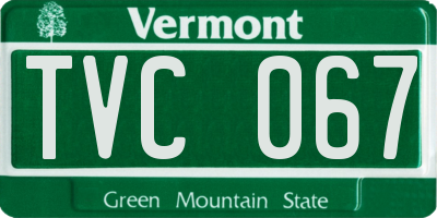 VT license plate TVC067