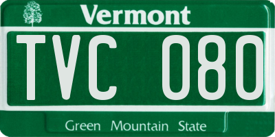 VT license plate TVC080