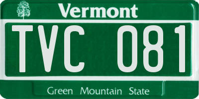VT license plate TVC081