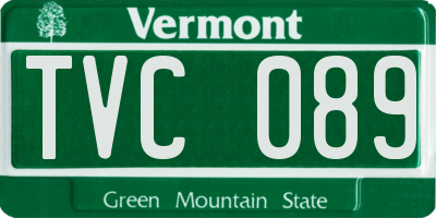 VT license plate TVC089