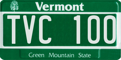 VT license plate TVC100