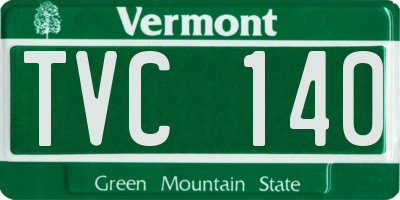 VT license plate TVC140