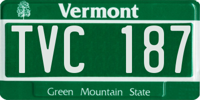 VT license plate TVC187