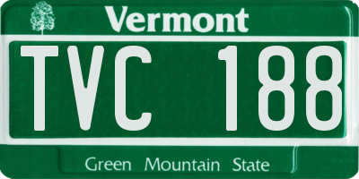 VT license plate TVC188