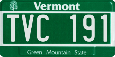 VT license plate TVC191