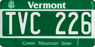VT license plate TVC226