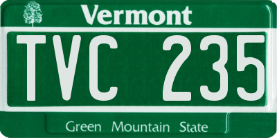 VT license plate TVC235