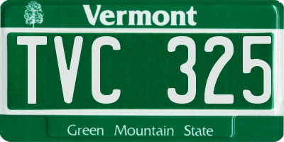 VT license plate TVC325