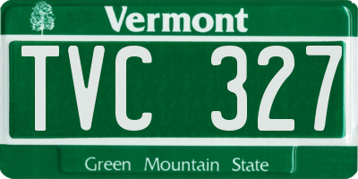 VT license plate TVC327