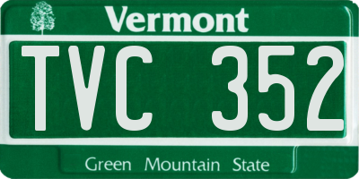 VT license plate TVC352
