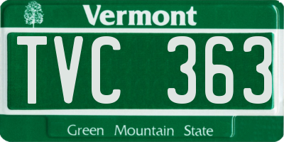 VT license plate TVC363