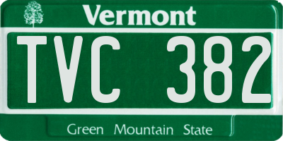 VT license plate TVC382