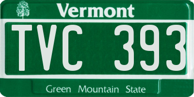 VT license plate TVC393