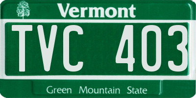 VT license plate TVC403