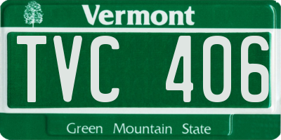 VT license plate TVC406