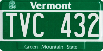VT license plate TVC432