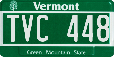 VT license plate TVC448