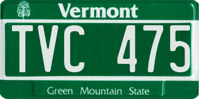 VT license plate TVC475
