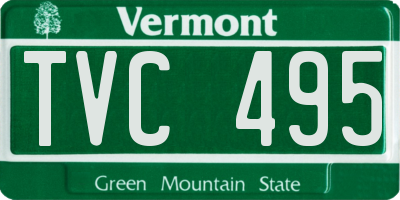 VT license plate TVC495