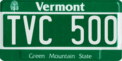 VT license plate TVC500