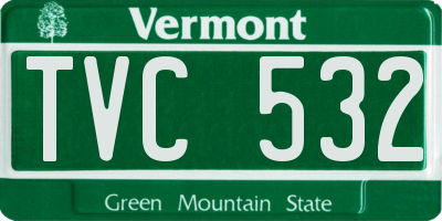 VT license plate TVC532