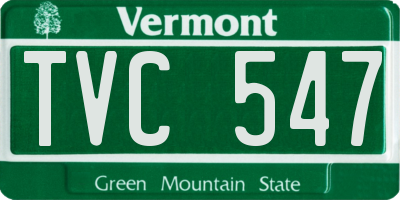 VT license plate TVC547