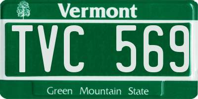 VT license plate TVC569