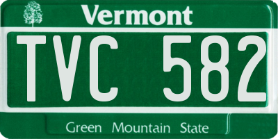 VT license plate TVC582