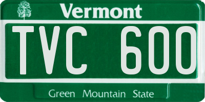 VT license plate TVC600
