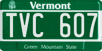 VT license plate TVC607